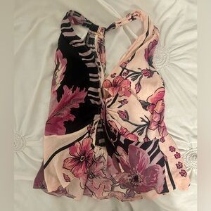 Free People Floral Pink Halter Women's Top